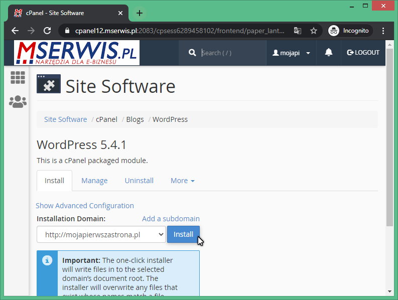 site sofware wordpress