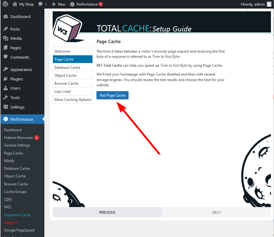 W3 Total Cache test cache