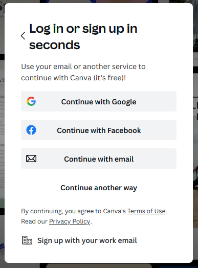 Login to your Canva account